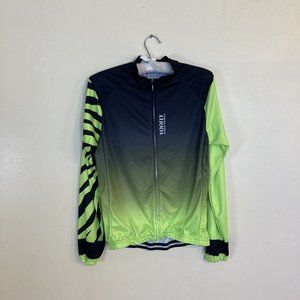 Voofly Athletic Apparel Neon Green and Black Bicycle Jersey Size Small Pockets